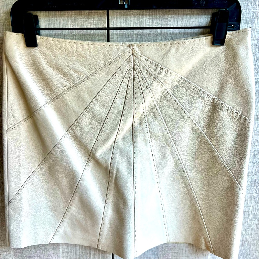 Catherine Malandrino leather mini skirt 6, new